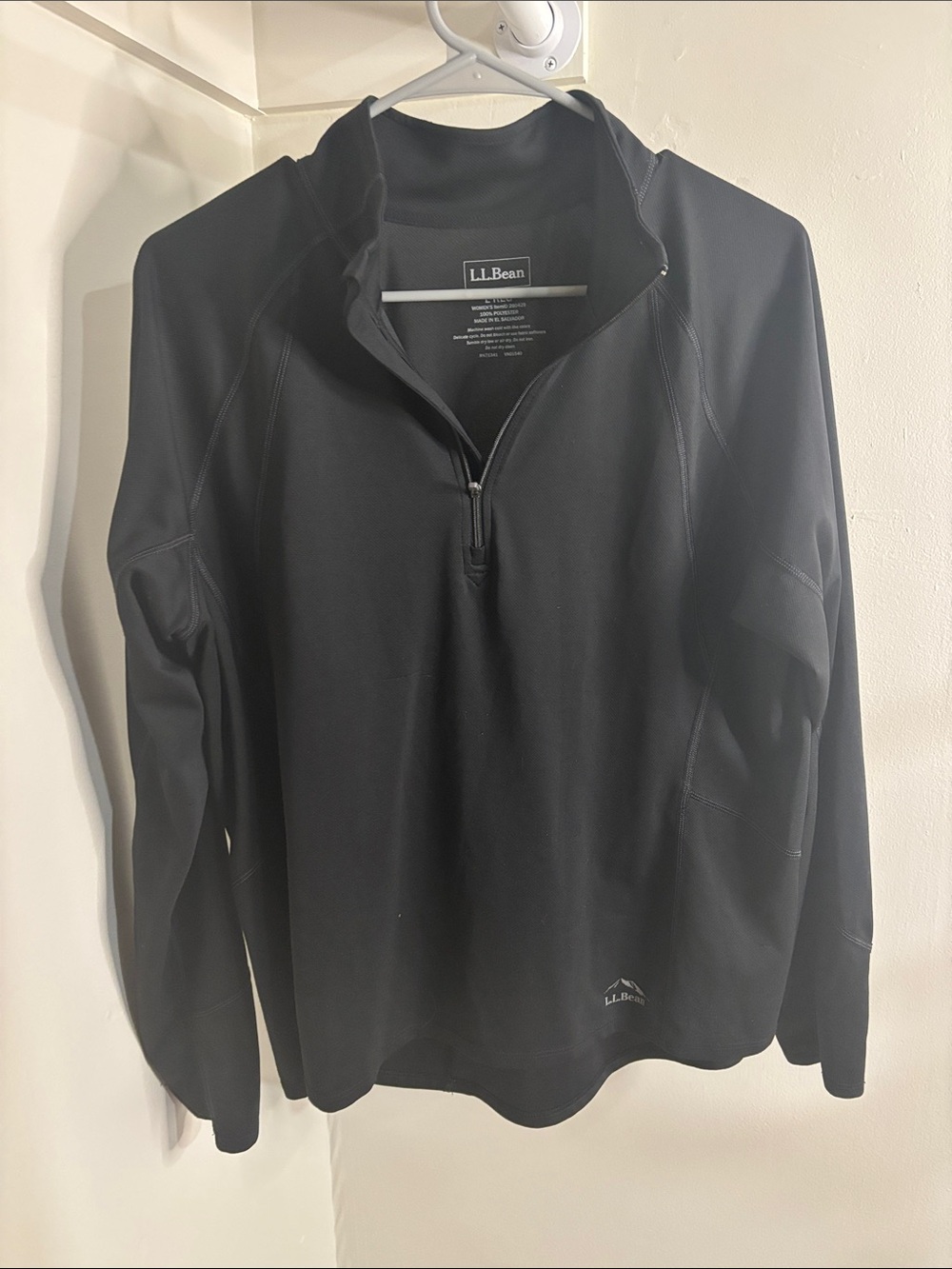 L.L. Bean Black Half-Zip Performance Pullover